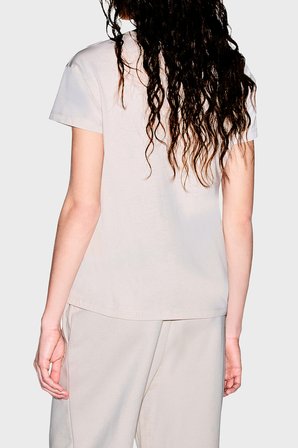 Armani Exchange %100 Pamuk Logolu Bisiklet Yaka T Shirt Kadın T SHİRT XW002957 AF10356 U1039 EKRU