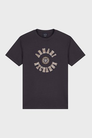 Armani Exchange Logolu % 100 Pamuk Bisiklet Yaka T Shirt Erkek T SHİRT XM003074 AF10362 U8128 KAHVE