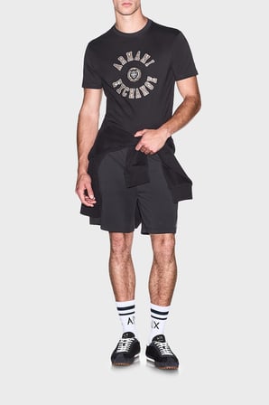 Armani Exchange Logolu % 100 Pamuk Bisiklet Yaka T Shirt Erkek T SHİRT XM003074 AF10362 U8128 KAHVE
