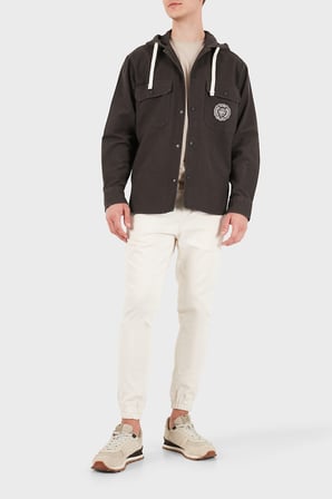 Armani Exchange % 100 Pamuk Oversize Göğüs Cepli Gömlek Erkek GÖMLEK XM003259 AF27115 U8128 KAHVE