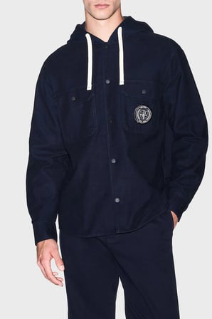 Armani Exchange % 100 Pamuk Oversize Göğüs Cepli Gömlek Erkek GÖMLEK XM003259 AF27115 UB101 LACİVERT