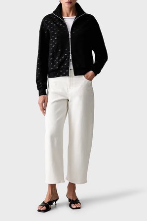 Armani Exchange Tamamı Logolu Regular Fit Dik Yaka Sweat Kadın SWEAT XW002748 AF24095 FC241 SİYAH