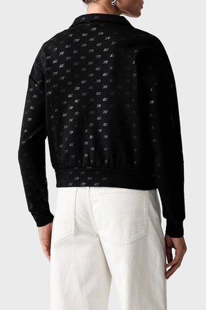 Armani Exchange Tamamı Logolu Regular Fit Dik Yaka Sweat Kadın SWEAT XW002748 AF24095 FC241 SİYAH