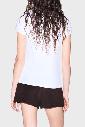 Armani Exchange Logolu Pamuklu Slim Fit Bisiklet Yaka T Shirt Kadın T SHİRT XW002547 AF23955 U0002 BEYAZ