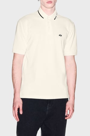 Armani Exchange % 100 Pamuk Regular Fit Düğmeli Polo Erkek POLO XM002932 AF13026 U0007 KIRIK BEYAZ