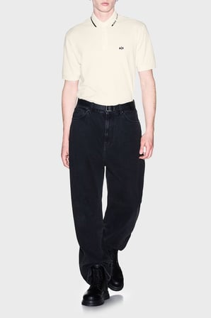 Armani Exchange % 100 Pamuk Regular Fit Düğmeli Polo Erkek POLO XM002932 AF13026 U0007 KIRIK BEYAZ