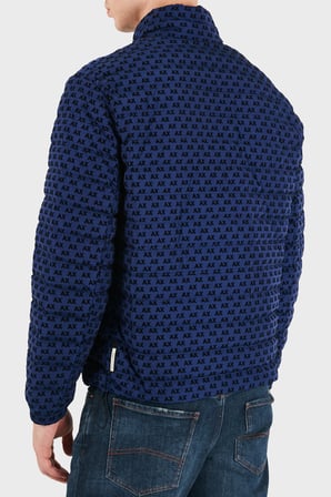 Armani Exchange Kadife Dokulu Kuş Tüyü Dolgulu Dik Yaka Mont Erkek MONT XM003510 AF19870 UB095 MAVİ