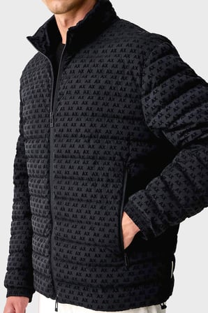 Armani Exchange Kadife Dokulu Kuş Tüyü Dolgulu Şişme Mont Erkek MONT XM003510 AF19870 UB101 LACİVERT