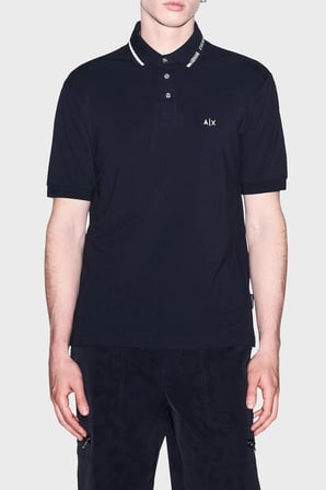Armani Exchange % 100 Pamuk Regular Fit Düğmeli Polo Erkek POLO XM002932 AF13026 UB101 LACİVERT