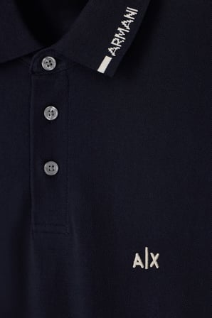 Armani Exchange % 100 Pamuk Regular Fit Düğmeli Polo Erkek POLO XM002932 AF13026 UB101 LACİVERT