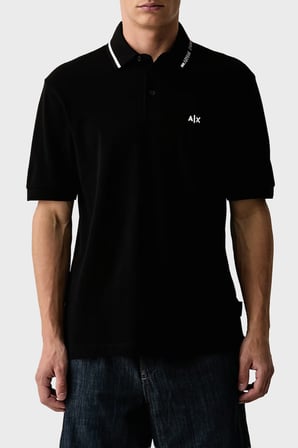 Armani Exchange % 100 Pamuk Regular Fit Düğmeli Polo Erkek POLO XM002932 AF13026 UC001 SİYAH