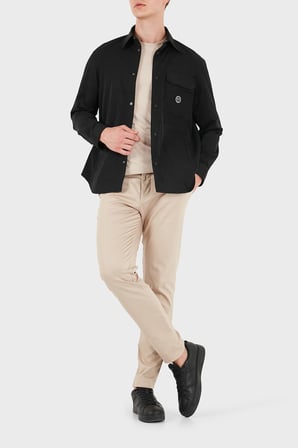Armani Exchange Oversize Klasik Yaka Çıtçıt Düğmeli Gömlek Erkek GÖMLEK XM003544 AF27299 UC001 SİYAH