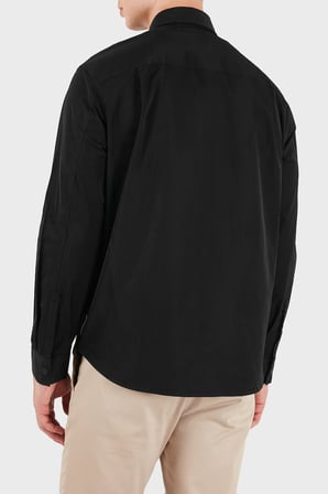 Armani Exchange Oversize Klasik Yaka Çıtçıt Düğmeli Gömlek Erkek GÖMLEK XM003544 AF27299 UC001 SİYAH