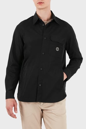 Armani Exchange Oversize Klasik Yaka Çıtçıt Düğmeli Gömlek Erkek GÖMLEK XM003544 AF27299 UC001 SİYAH