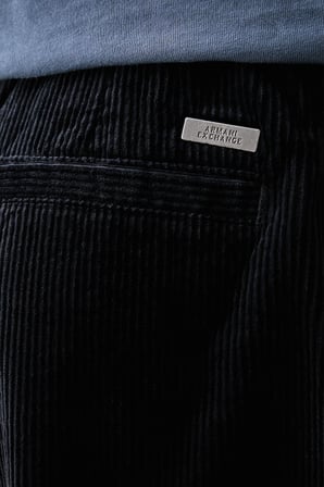 Armani Exchange Pamuklu Regular Fit Lastikli Paça Kadife Pantolon Erkek PANTOLON XM003304 AF27114 UB101 LACİVERT