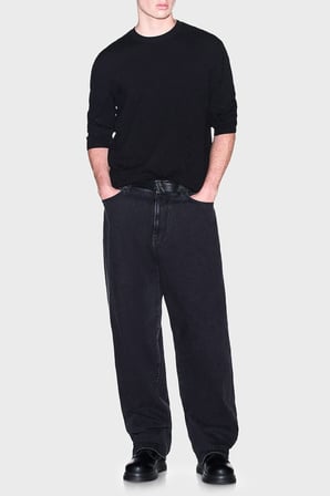 Armani Exchange Pamuklu Logolu Bisiklet Yaka Kazak Erkek KAZAK XM002986 AF10454 UC001 SİYAH