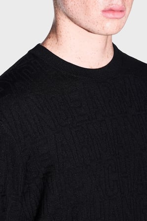 Armani Exchange Pamuklu Logolu Bisiklet Yaka Kazak Erkek KAZAK XM002986 AF10454 UC001 SİYAH