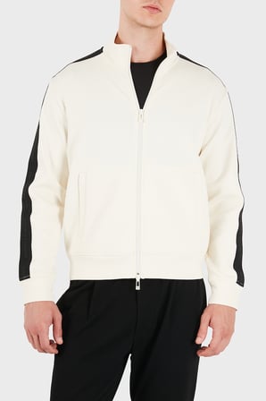 Armani Exchange Pamuk Karışımlı Dik Yaka Fermuarlı Sweat Erkek SWEAT XM003144 AF13047 U0007 KIRIK BEYAZ