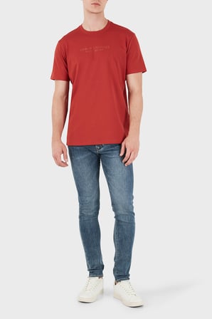 Armani Exchange % 100 Pamuk Regular Fit Bisiklet Yaka T Shirt Erkek T SHİRT XM001280 AF10361 U5012 KİREMİT