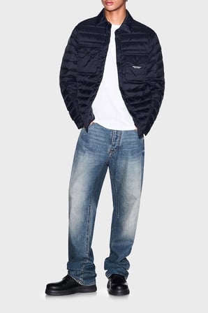 Armani Exchange Kuş Tüyü Dolgulu Klasik Yaka Kapitoneli Mont Erkek MONT XM003317 AF16927 UB101 LACİVERT