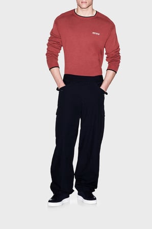 Armani Exchange Pamuk Karışımlı Regular Fit Bisiklet Yaka Kazak Erkek KAZAK XM003009 AF28775 U5012 KİREMİT