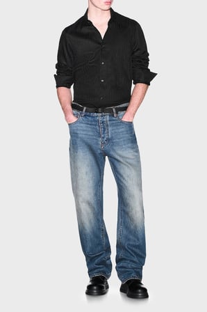 Armani Exchange Logolu % 100 Pamuk Regular Fit Jakarlı Gömlek Erkek GÖMLEK XM003244 AF13131 UC001 SİYAH