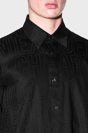 Armani Exchange Logolu % 100 Pamuk Regular Fit Jakarlı Gömlek Erkek GÖMLEK XM003244 AF13131 UC001 SİYAH