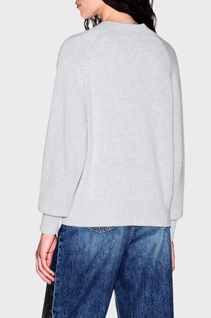 Armani Exchange Logolu % 100 Pamuk Regular Fit Bisiklet Yaka Kazak Kadın KAZAK XW002877 AF16552 O8019 GRİ MELANJ