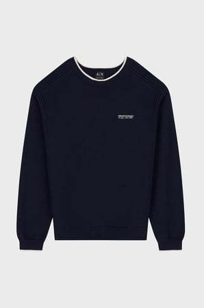 Armani Exchange Pamuk Karışımlı Regular Fit Bisiklet Yaka Kazak Erkek KAZAK XM003009 AF28775 UB101 LACİVERT