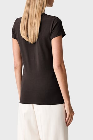 Armani Exchange Pamuk Karışımlı Logolu Bisiklet Yaka T Shirt Kadın T SHİRT XW002811 AF16294 U6032 KAHVE