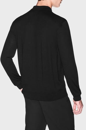 Armani Exchange Yün Karışımlı Regular Fit Düğmeli Polo Erkek POLO XM003569 AF28778 UC001 SİYAH