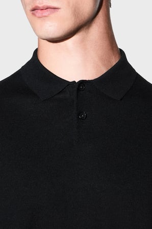 Armani Exchange Yün Karışımlı Regular Fit Düğmeli Polo Erkek POLO XM003569 AF28778 UC001 SİYAH