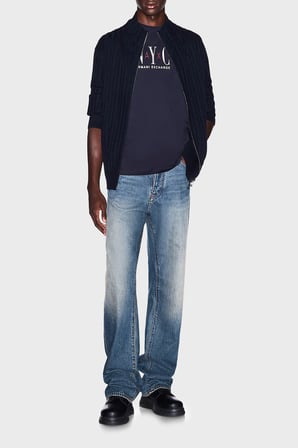 Armani Exchange Pamuklu Regular Fit Dik Yaka Hırka Erkek HIRKA XM002998 AF14008 UB101 LACİVERT