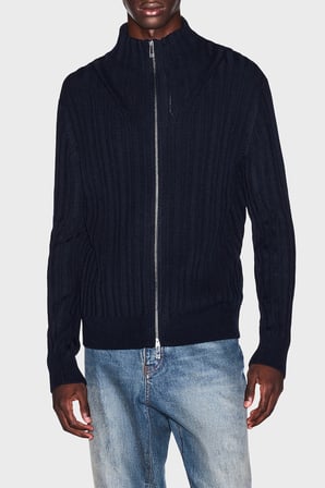 Armani Exchange Pamuklu Regular Fit Dik Yaka Hırka Erkek HIRKA XM002998 AF14008 UB101 LACİVERT