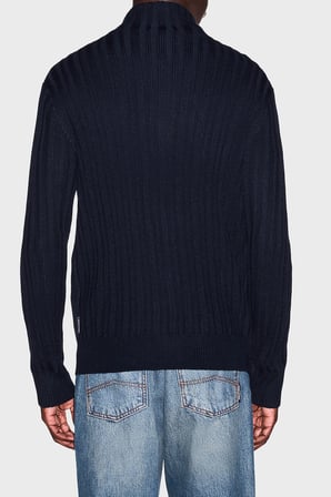 Armani Exchange Pamuklu Regular Fit Dik Yaka Hırka Erkek HIRKA XM002998 AF14008 UB101 LACİVERT