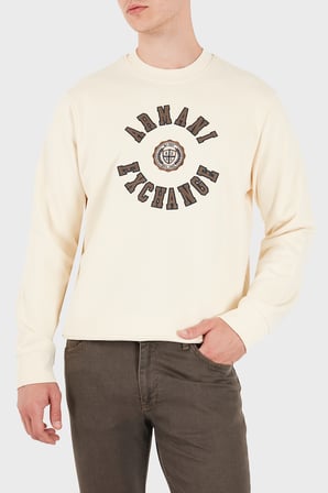 Armani Exchange Pamuklu Regular Fit Bisiklet Yaka Sweat Erkek SWEAT XM002913 AF26047 U1068 KREM