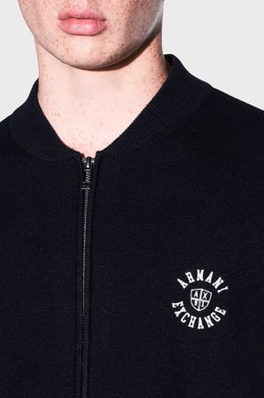 Armani Exchange Yün Karışımlı Regular Fit Yuvarlak Yaka Hırka Erkek HIRKA XM002864 AF14007 UB101 LACİVERT