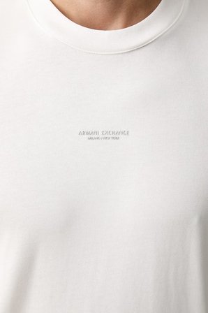 Armani Exchange Oversize Pamuklu Bisiklet Yaka T Shirt Erkek T SHİRT XM003560 AF28670 U0009 BEYAZ