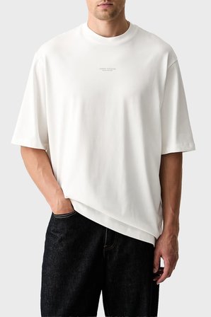 Armani Exchange Oversize Pamuklu Bisiklet Yaka T Shirt Erkek T SHİRT XM003560 AF28670 U0009 BEYAZ
