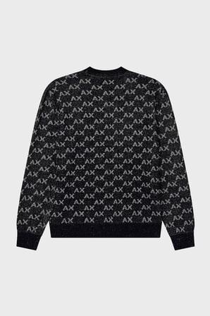 Armani Exchange Tamamı Logolu Regular Fit Bisiklet Yaka Kazak Erkek KAZAK XM002992 AF16916 FC356 SİYAH