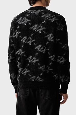 Armani Exchange Tamamı Logolu Regular Fit Bisiklet Yaka Kazak Erkek KAZAK XM002992 AF16916 FC357 SİYAH