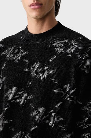 Armani Exchange Tamamı Logolu Regular Fit Bisiklet Yaka Kazak Erkek KAZAK XM002992 AF16916 FC357 SİYAH