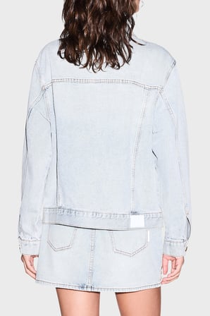 Armani Exchange %100 Pamuk Regular Fit Zımba Detaylı Ceket Kadın CEKET XW002526 AF25775 MB003 AÇIK MAVİ
