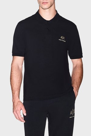 Armani Exchange % 100 Pamuk Regular Fit Düğmeli Gömlek Erkek POLO XM003554 AF13026 UC001 SİYAH