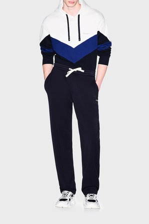 Armani Exchange % 100 Pamuk Regular Fit Kapüşonlu Sweat Erkek SWEAT XM002963 AF20934 M0378 BEYAZ-LACİVERT