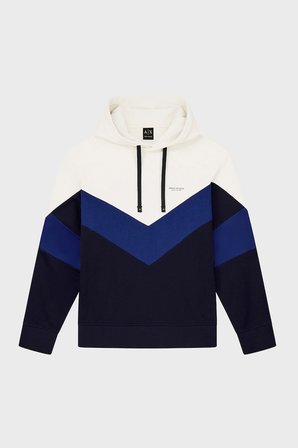 Armani Exchange % 100 Pamuk Regular Fit Kapüşonlu Sweat Erkek SWEAT XM002963 AF20934 M0378 BEYAZ-LACİVERT