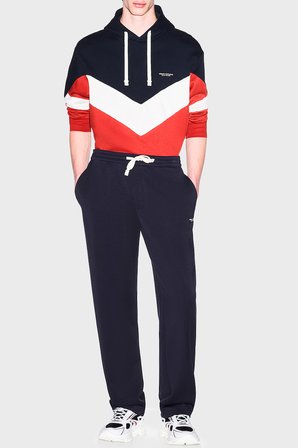Armani Exchange % 100 Pamuk Regular Fit Kapüşonlu Sweat Erkek SWEAT XM002963 AF20934 MB749 LACİVERT-BEYAZ