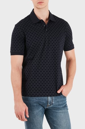 Armani Exchange % 100 Pamuk Regular Fit Düğme Polo Erkek POLO XM002905 AF10356 UB101 LACİVERT