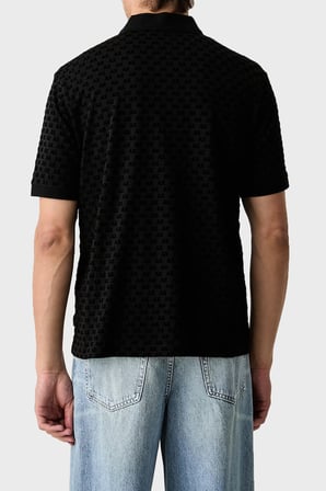 Armani Exchange % 100 Pamuk Regular Fit Düğmeli Polo Erkek POLO XM002905 AF10356 UC001 SİYAH