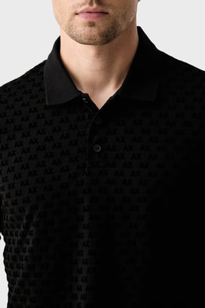 Armani Exchange % 100 Pamuk Regular Fit Düğmeli Polo Erkek POLO XM002905 AF10356 UC001 SİYAH